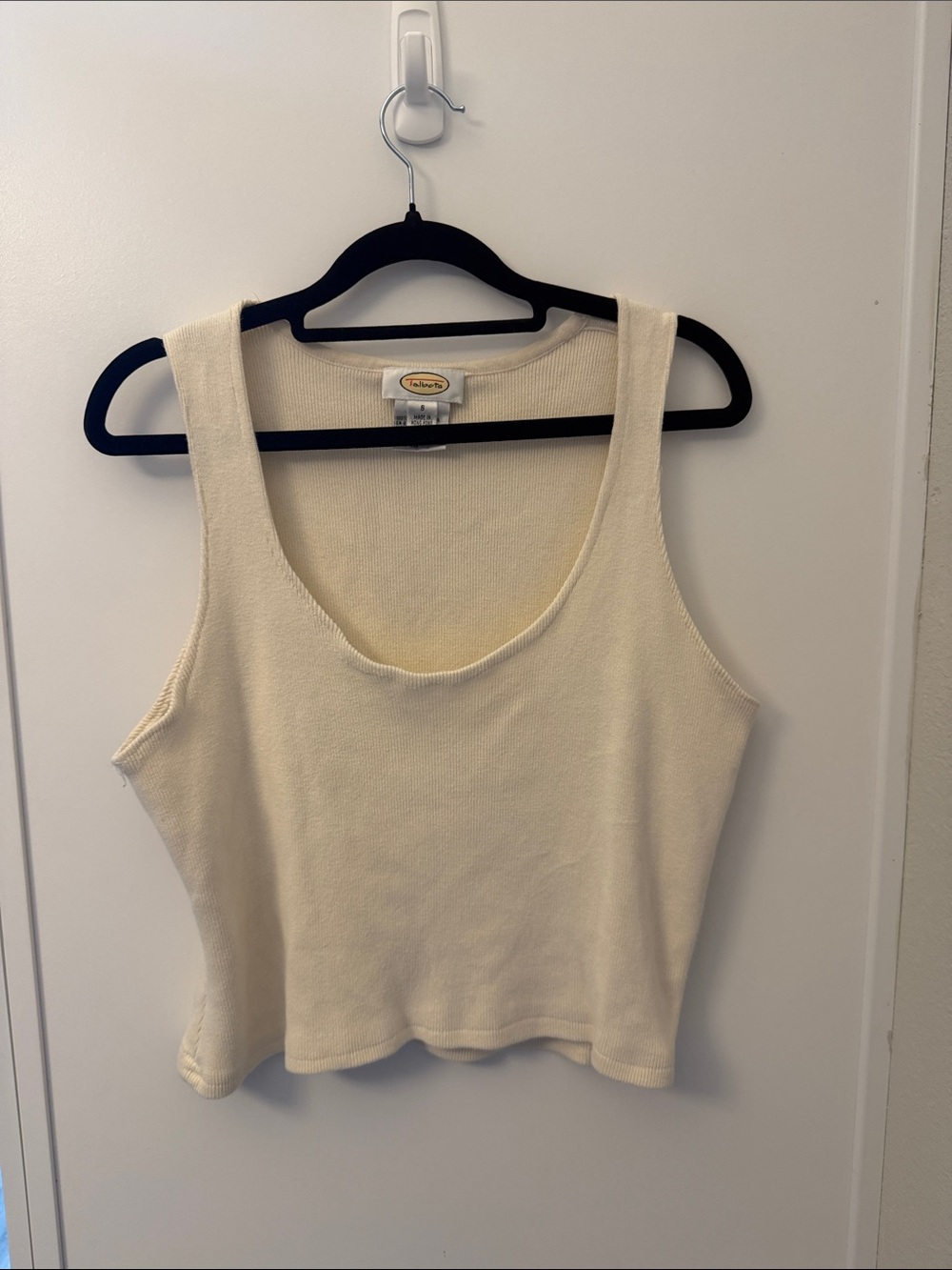 Talbots Cream Ribbed Scoop Neck Tank